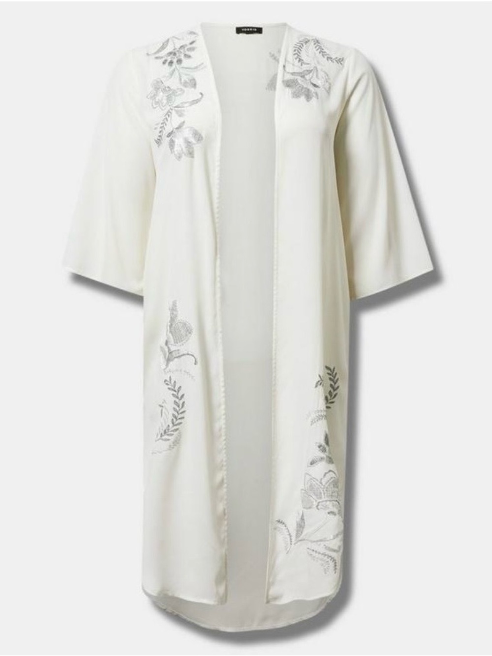 Torrid Embroidered Shirttail Maxi Kimono - Size 1X - NWT!